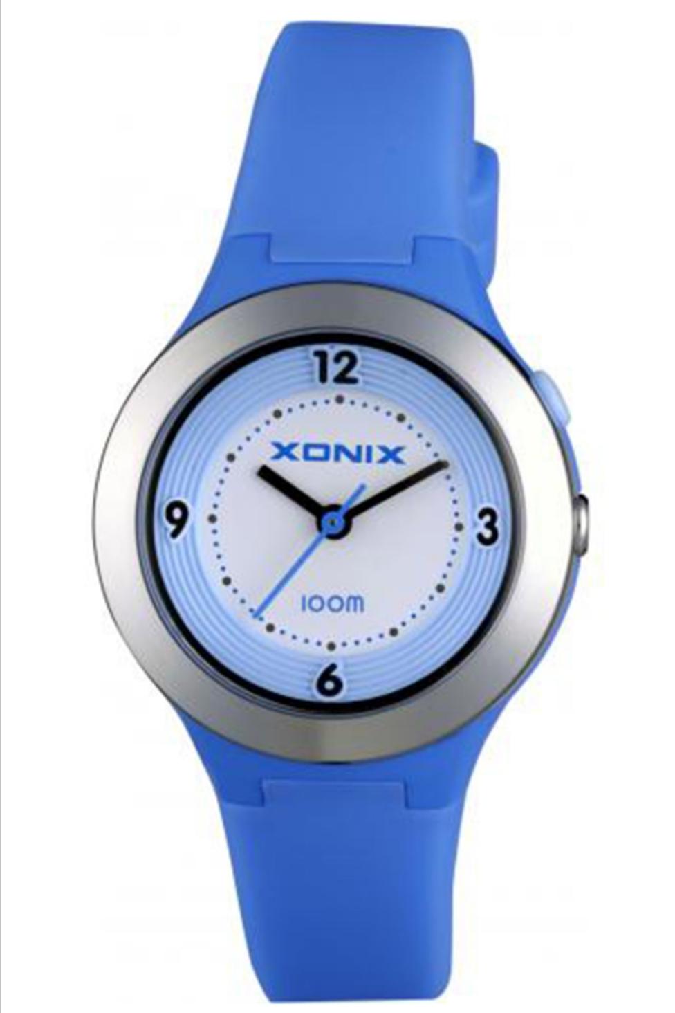 Παιδικό ρολόι Xonix με λευκό καντράν και μπλε καουτσούκ λουράκι WU-005.