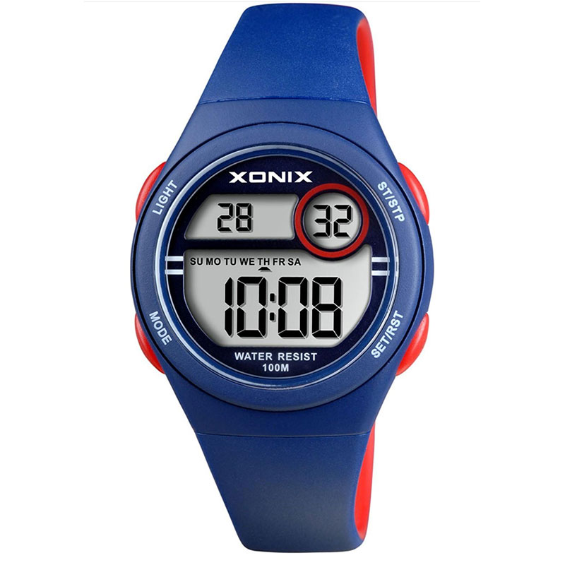Παιδικό ρολόι Xonix με ψηφιακό καντράν και μπλε καουτσούκ λουράκι BAH-006.