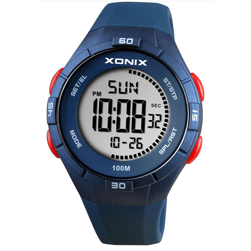 Παιδικό ρολόι Xonix με ψηφιακό καντράν και μπλε καουτσούκ λουράκι DAK-005.