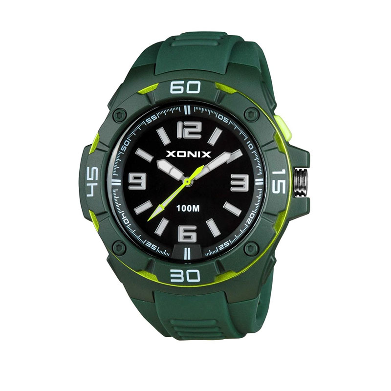 
Ρολόι Xonix με πράσινο λουράκι και μαύρο καντράν XK-002
