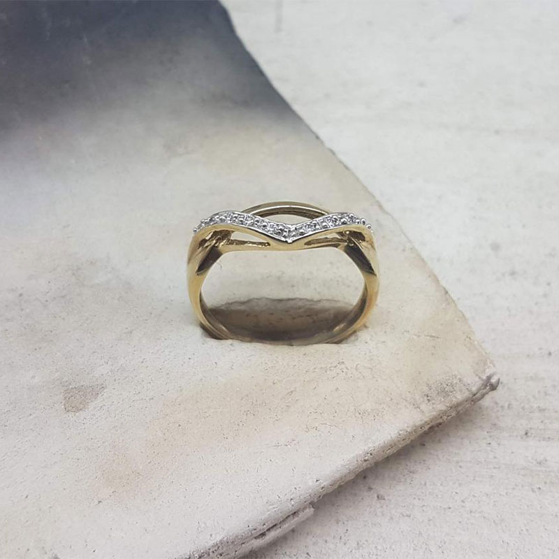 Δαχτυλίδι από χρυσό Κ14 και ζιργκόν 
