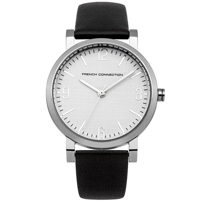 Womens watch FRENCH CONNECTION with black strap and white dial FC1249B.