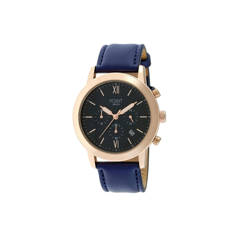 Womens Watch with blue leather strap. Collection Socrates SK27.