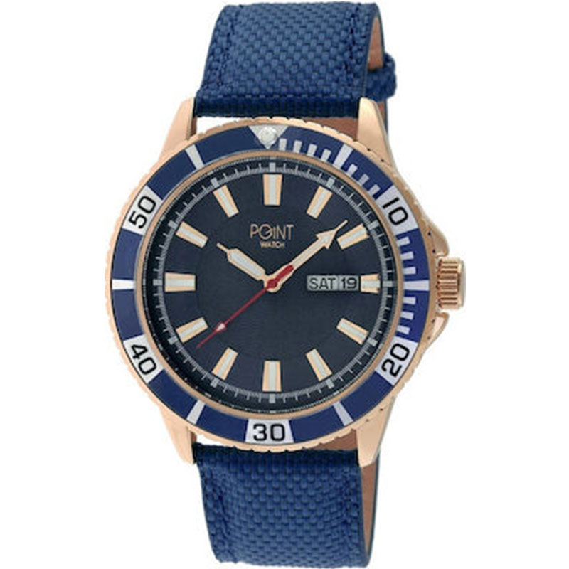 Womens Point Poseidon Watch with blue dial and leather strap SK34.