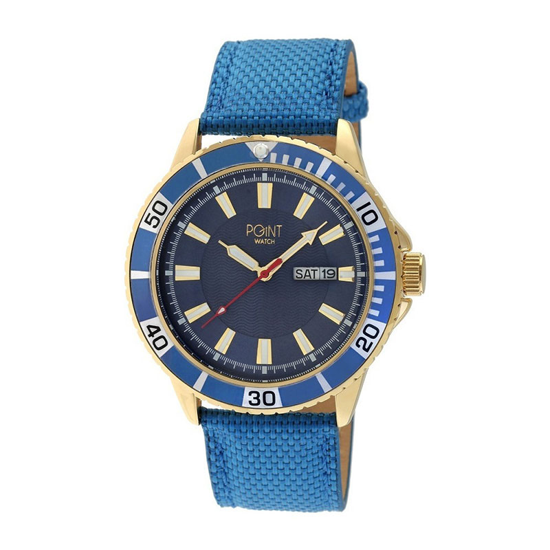 Womens Point Poseidon Watch with blue dial and leather strap SK37.