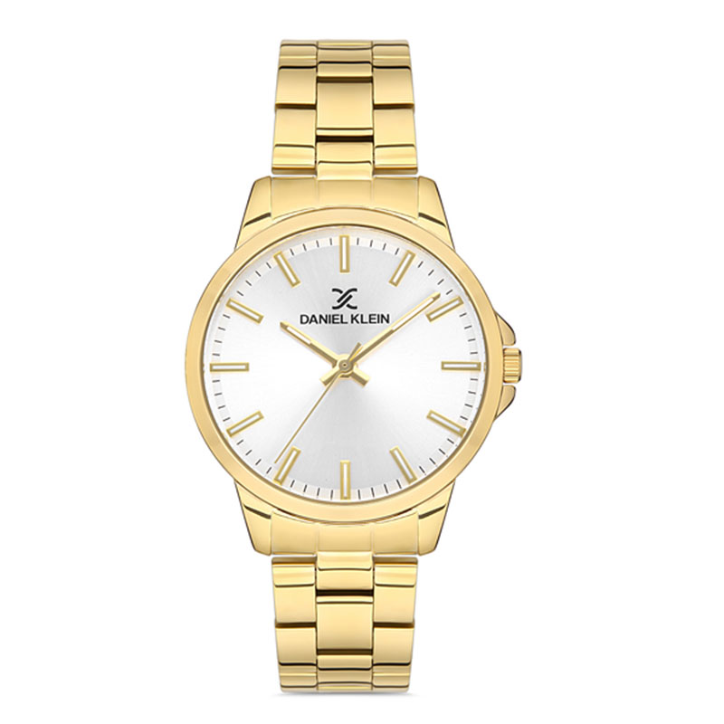 Γυναικείο ρολόι DANIEL KLEIN από χρυσό ανοξείδωτο ατσάλι με λευκό καντράν και μπρασελέ.