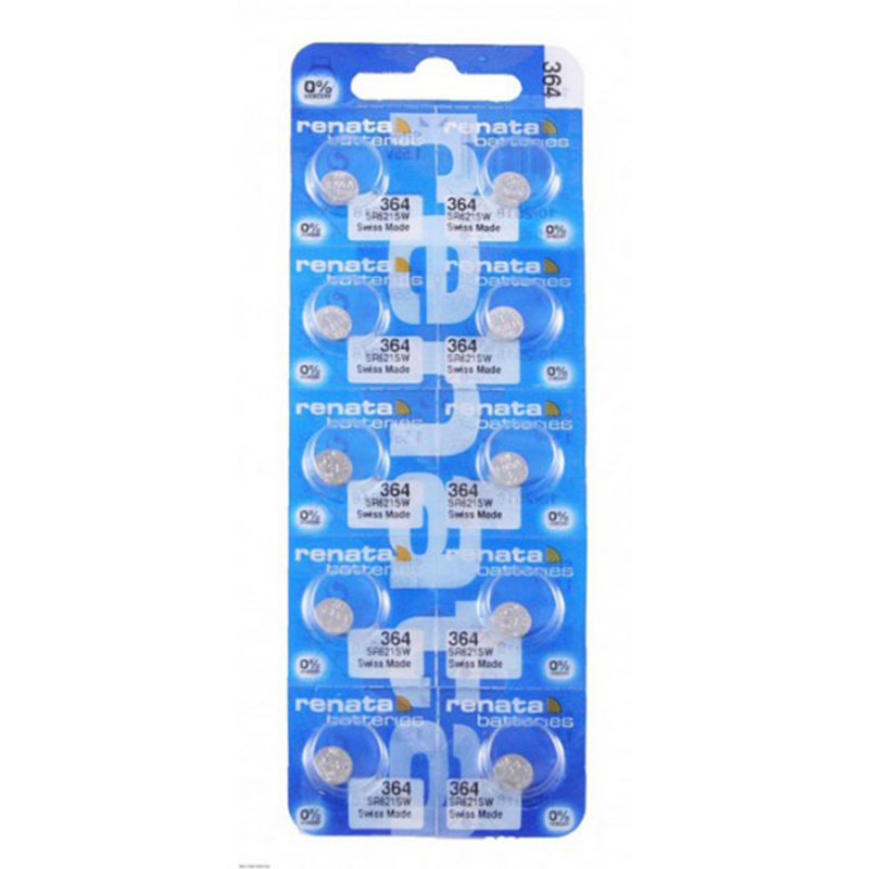 Renata 364 / SR621SW Silver Oxide Watch Battery 1.55V 10pcs.