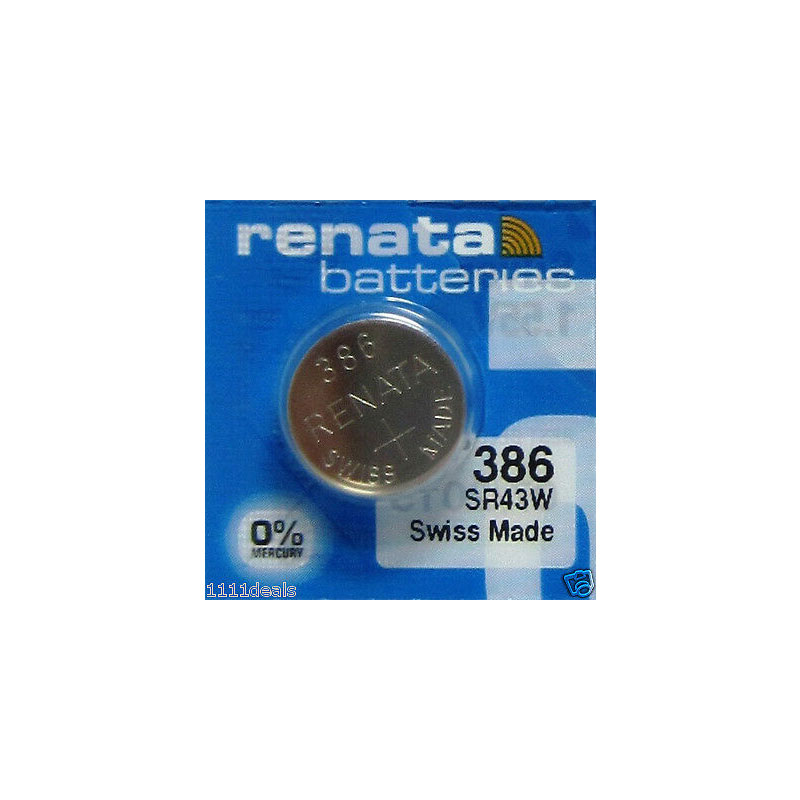 Renata 386 / SR43W Silver Oxide Watch Battery 1.55V 1pc.