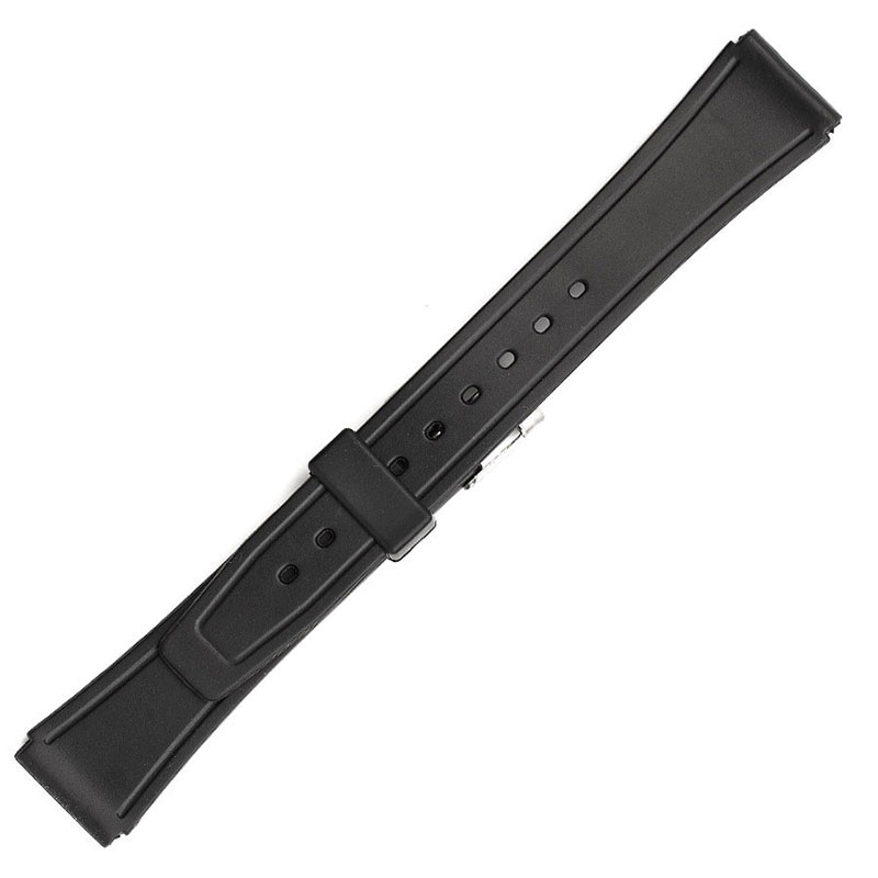 Λουράκι ρολογιού PVC QQ Μαύρο 18mm.