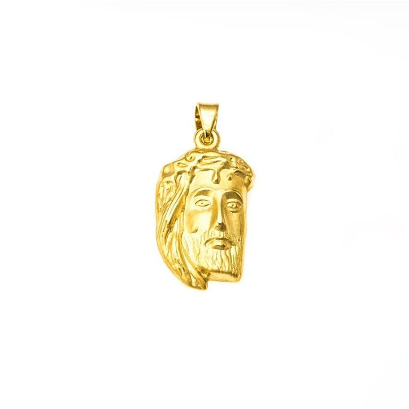 Ανδρική Κεφαλή του Ιησού Χριστού από κίτρινο χρυσό Κ14.