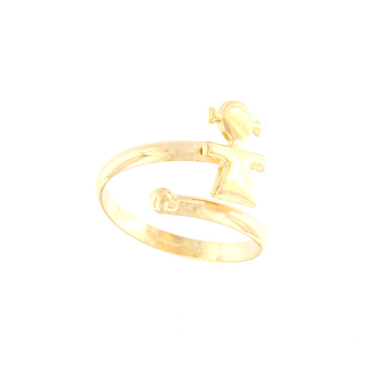 Παιδικό χρυσό δακτυλίδι Κ14 σε σχήμα κορίτσι.