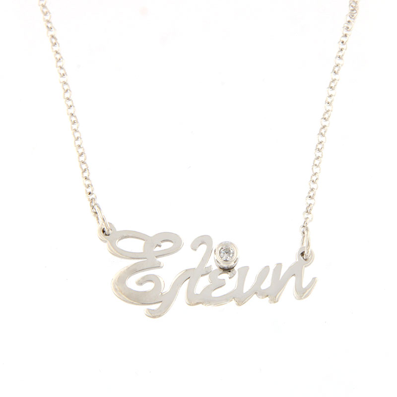 Name pendant (Eleni) made of silver 925 with chain.