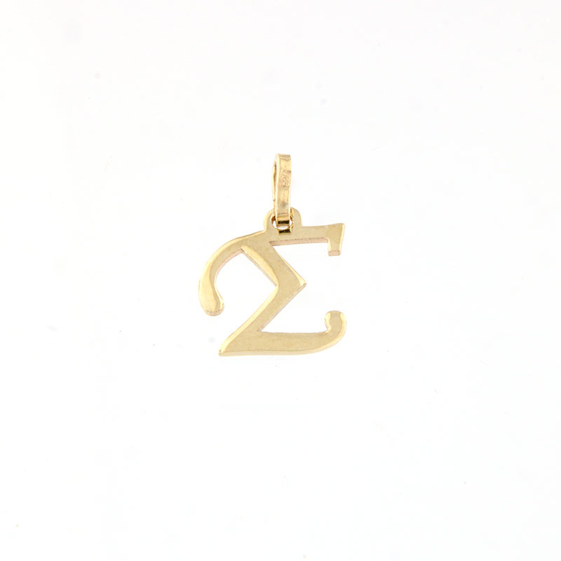 Womens handmade gold monogram (Σ) on a lacquered surface K14.