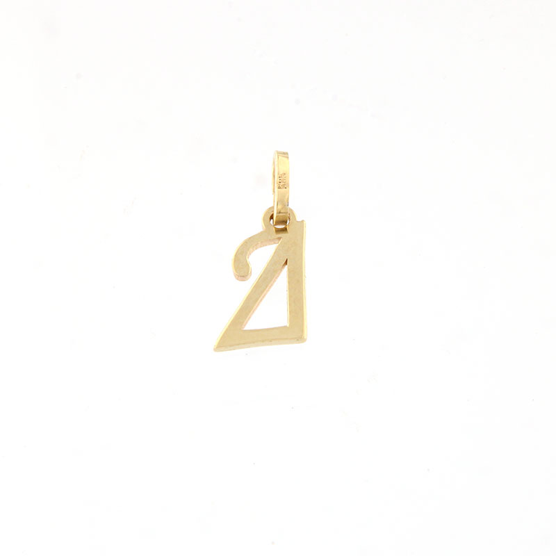 Womens handmade gold monogram (D) on a lacquered surface K14.