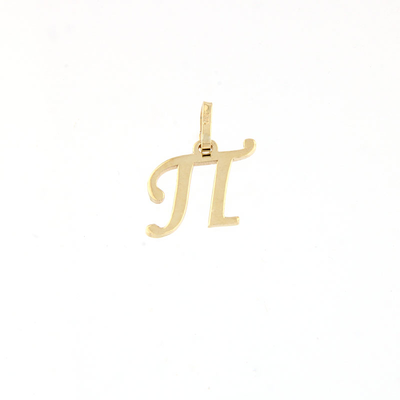 Womens handmade gold monogram (Π) on a lacquered surface K14.