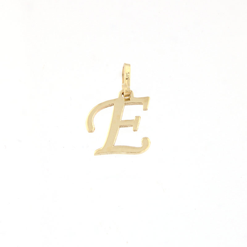 Womens handmade gold monogram (E) on a lacquered surface K14.