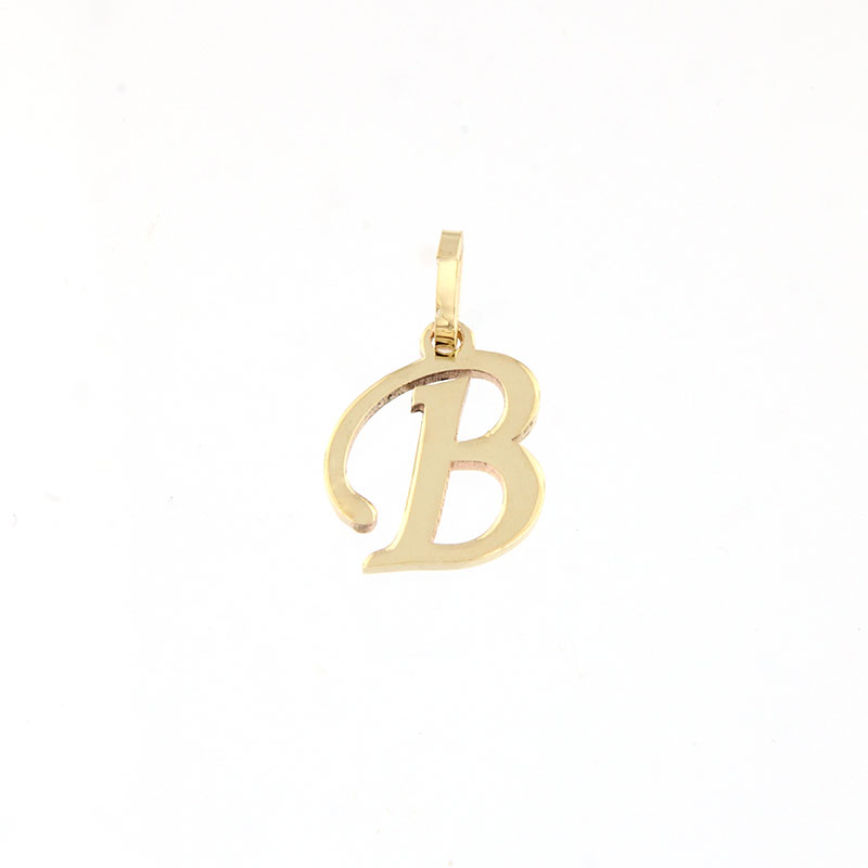 Womens handmade gold monogram (B) on a lacquered surface K14.