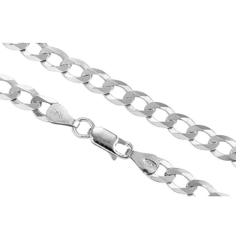 Silver platinum plated Courmet neck chain 925 (60cm).