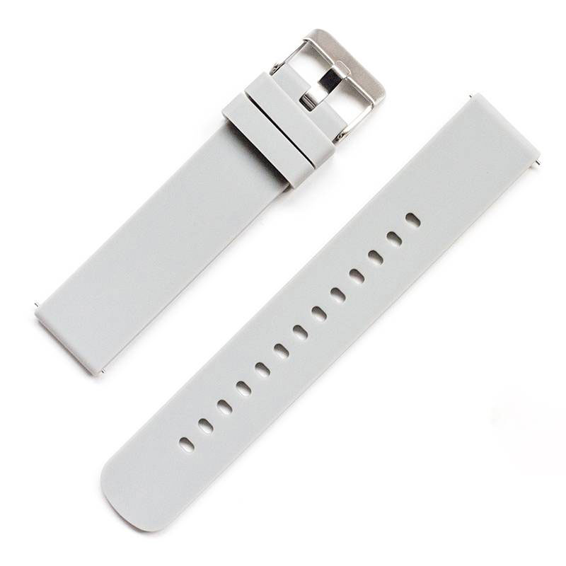 Silicone strap Grey with smooth surface 18mm.