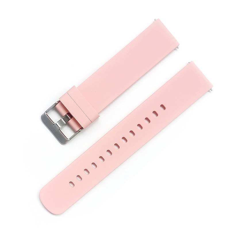Silicone strap Pink with smooth surface 20mm.