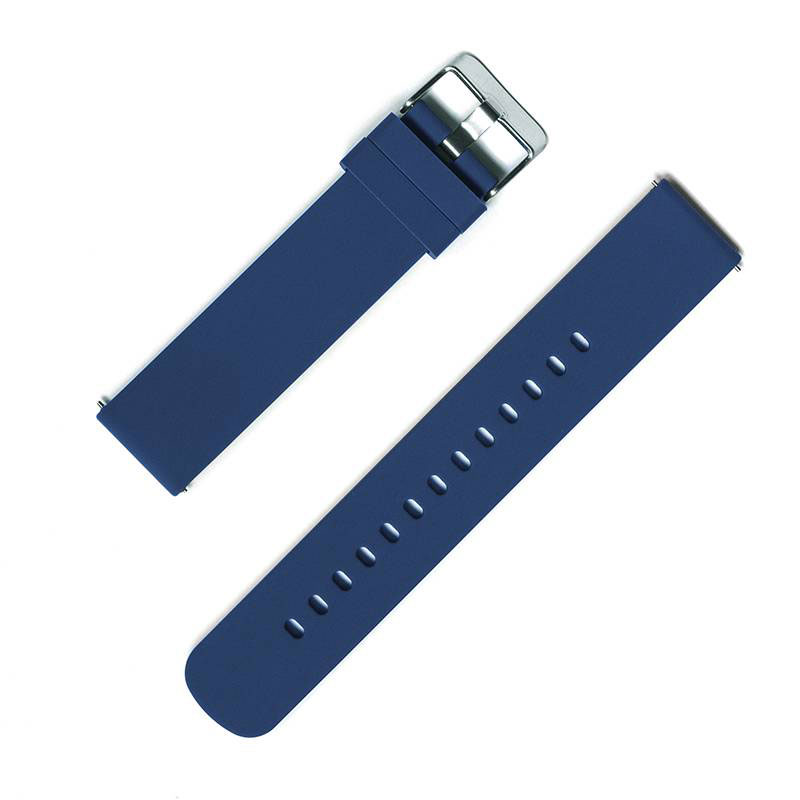 Silicone strap Blue with smooth surface 18mm.