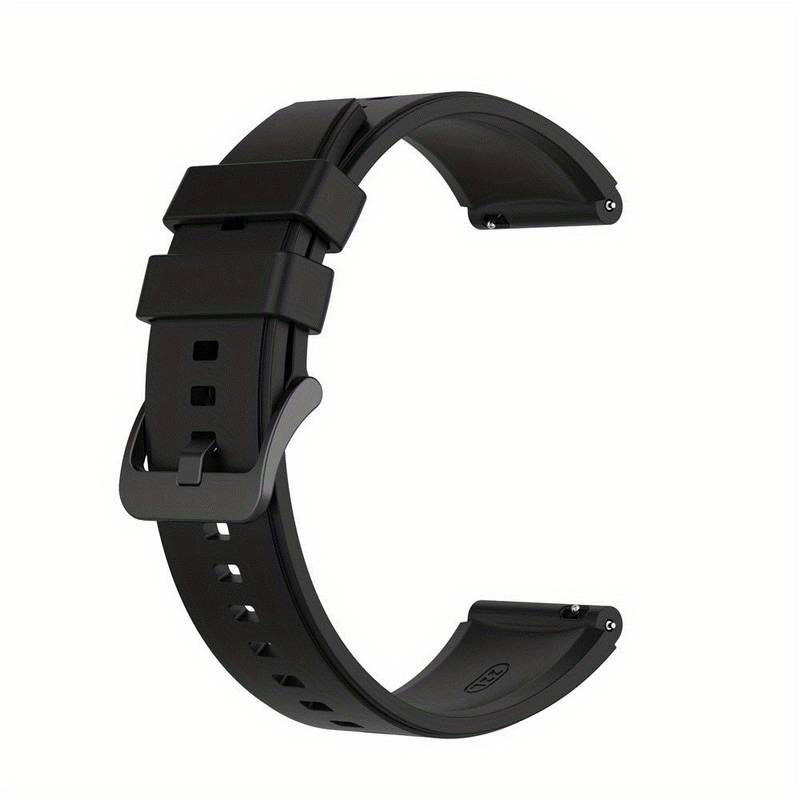 Silicone strap Black with smooth surface 22mm.