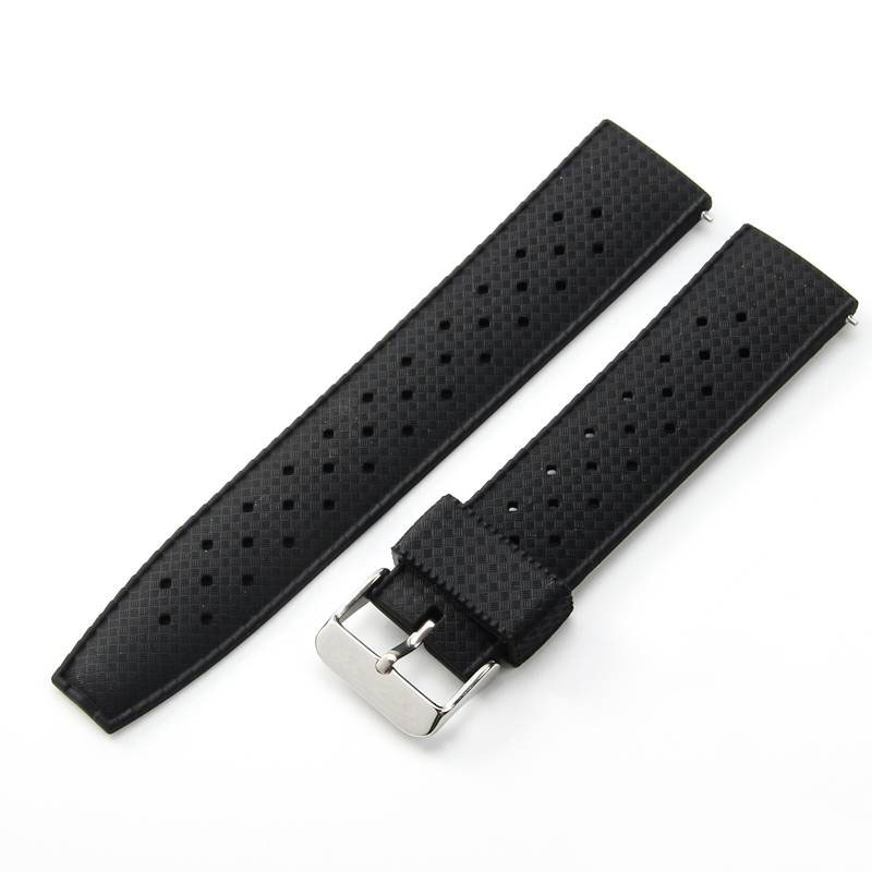 Rubber strap Black 20mm.