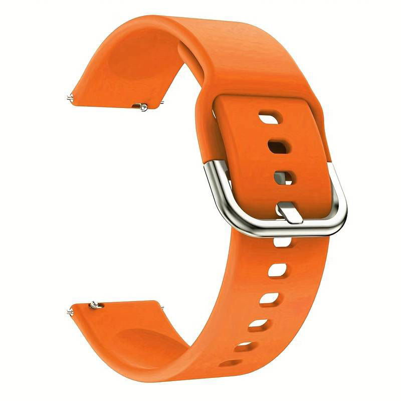 Silicone strap Orange with smooth surface 22mm.