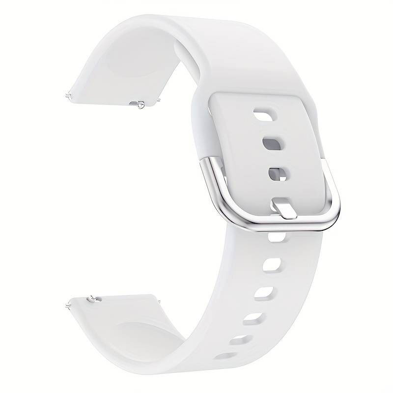 Silicone strap White with smooth surface 20mm.