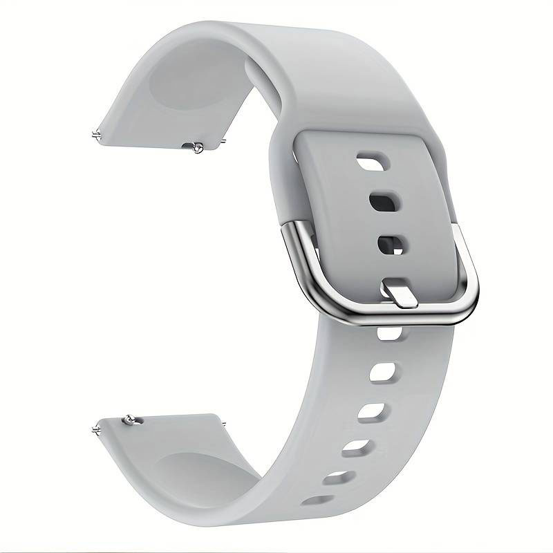 Silicone strap Grey with smooth surface 20mm.