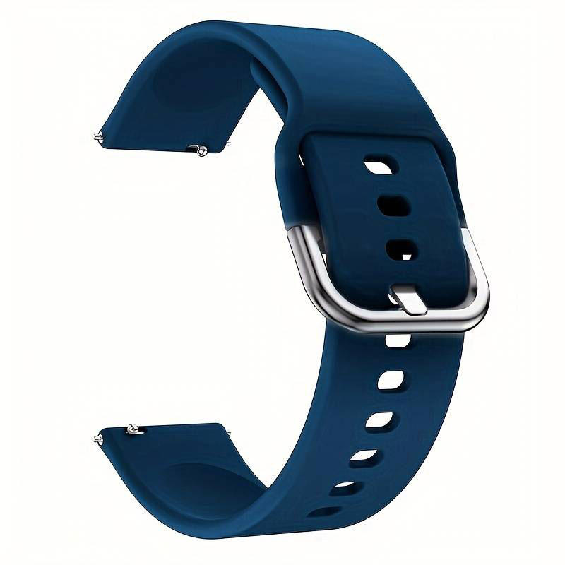 Silicone strap Blue with smooth surface 22mm.
