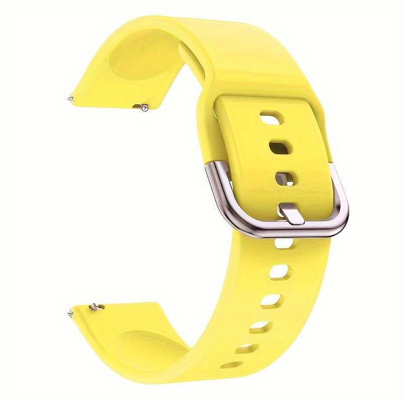 Silicone strap Yellow with smooth surface 22mm.