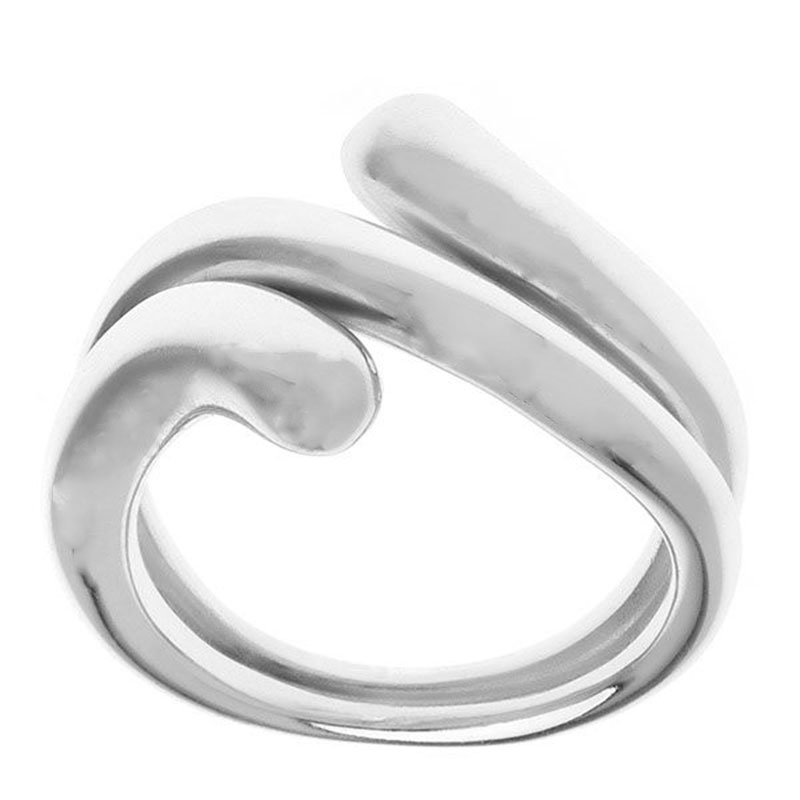 Womens silver ring with glazed surface 925.