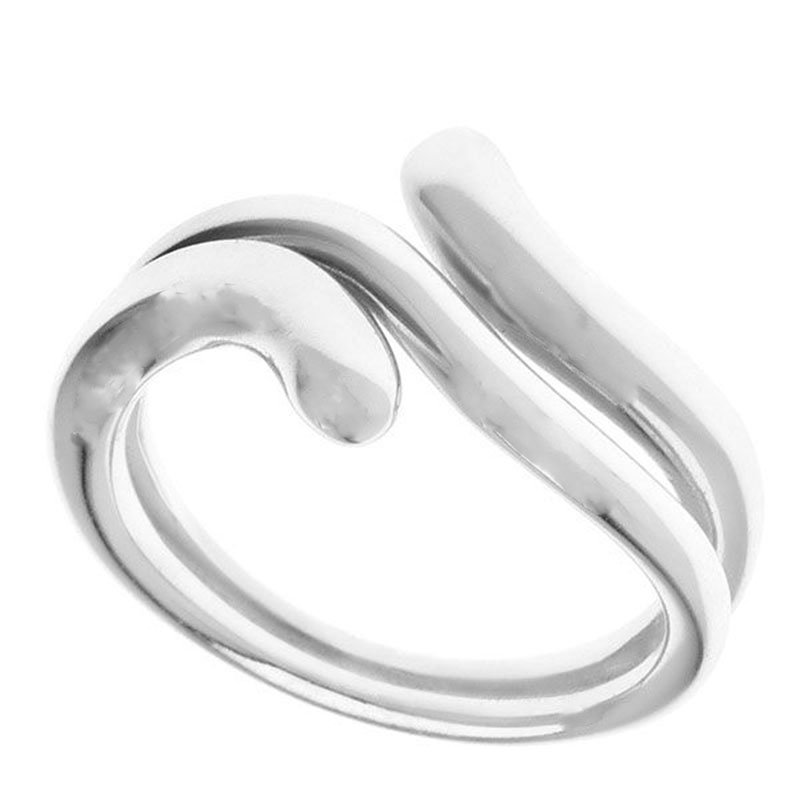Womens silver ring with glazed surface 925.