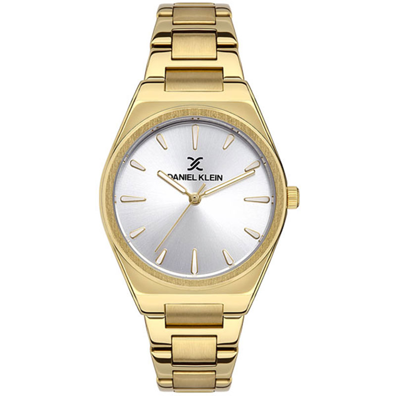 Γυναικείο ρολόι χειρός DANIEL KLAIN με λευκό καντράν και χρυσό μπρασελέ.