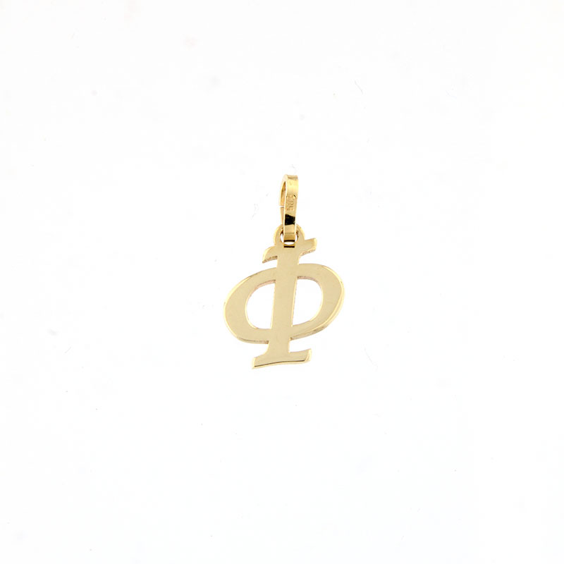 Womens handmade gold monogram (F) on a lacquered surface K14.