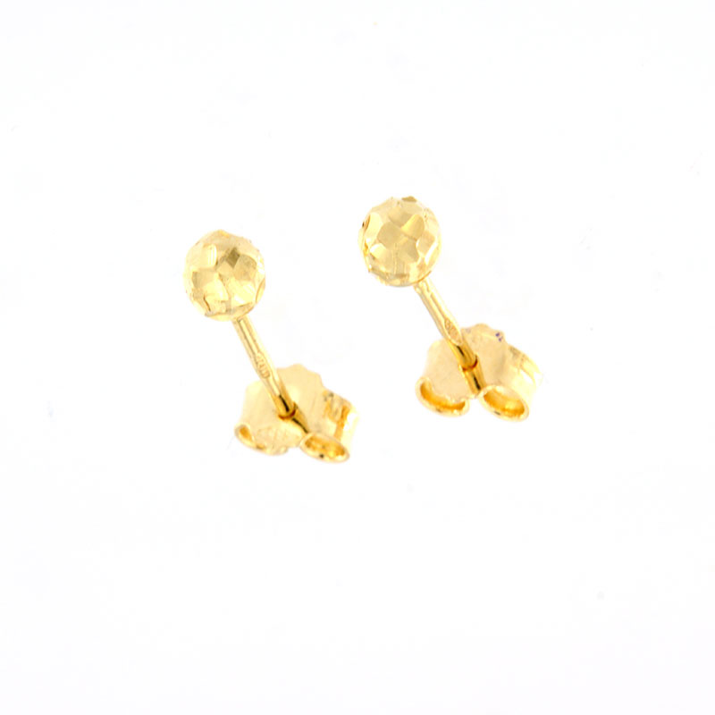 Γυναικεία χρυσά σφυρήλατα καρφωτά σκουλαρίκια 925 φούσκες 4χιλ.