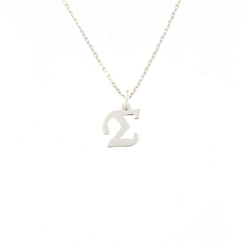 Womens silver monogram (S) with 925 chain.