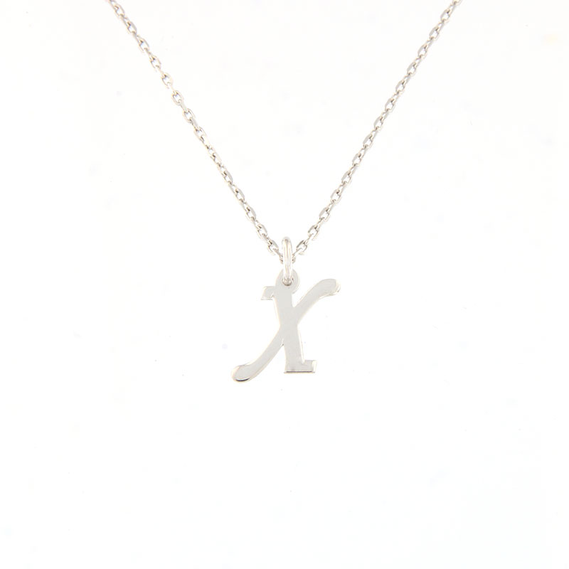 Womens silver monogram (X) with chain 925.