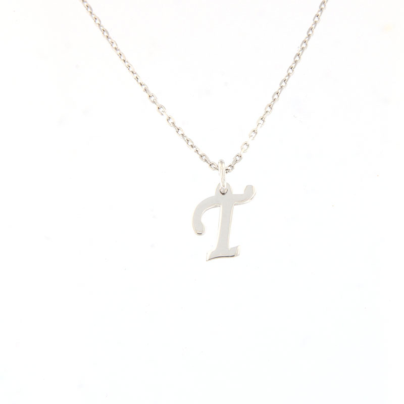 Womens silver monogram (T) with chain 925. 