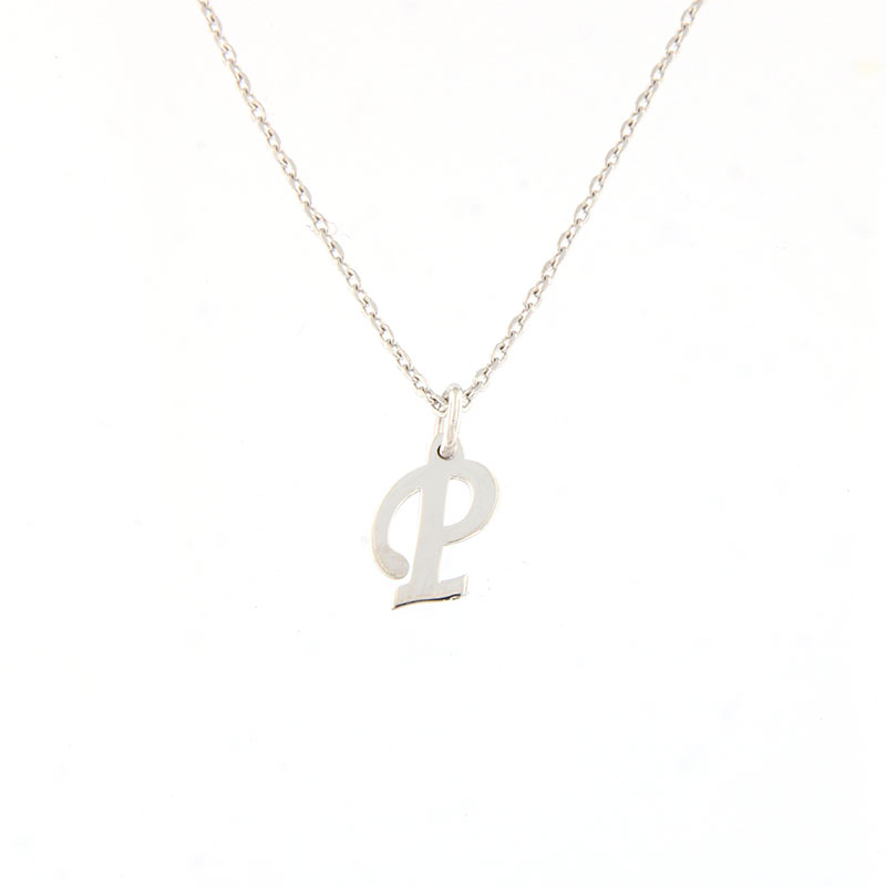 Womens silver monogram (P) with chain 925.