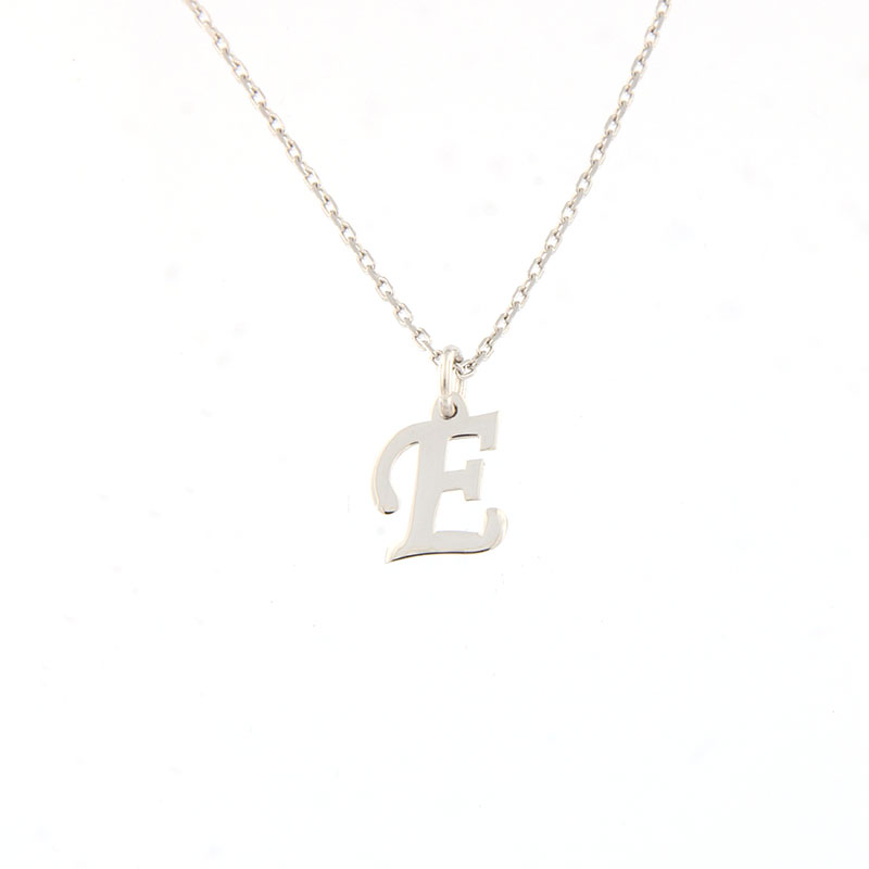 Womens silver monogram (E) with 925 chain.