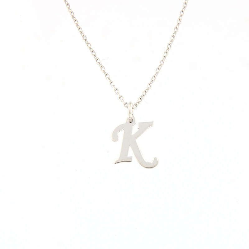 Womens silver monogram (K) with 925 chain.