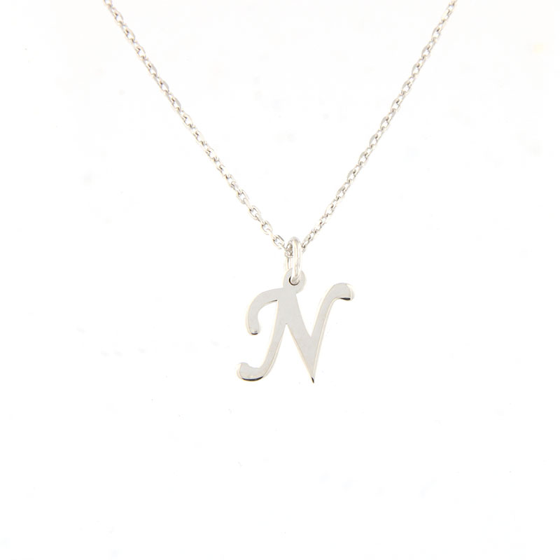 Womens silver monogram (N) with 925 chain.