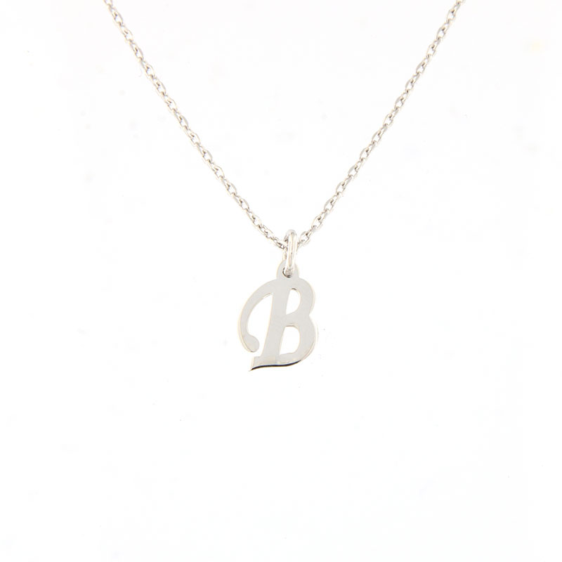 Womens silver monogram (B) with 925 chain.