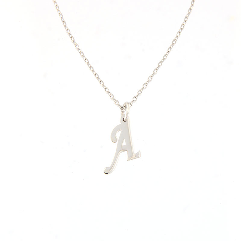 Womens silver monogram (A) with 925 chain.