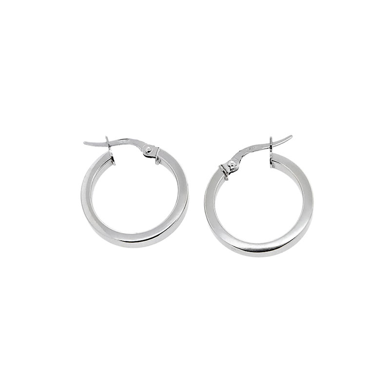 Womens silver hoop earrings 925° with diameter 25mm.