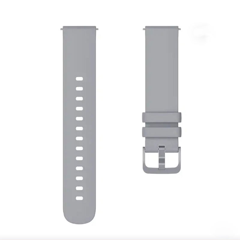 Λουράκι σιλικόνης Γκρι με λεία επιφάνεια 18mm.