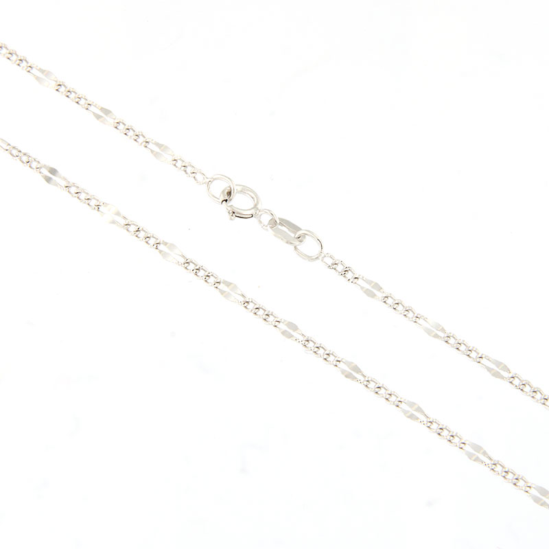 Αλυσίδα Κούρμετ με Πακλάκι Διαμανταρισμένη 3+1 – από Λευκόχρυσο 14 Καρατίων – 45cm .