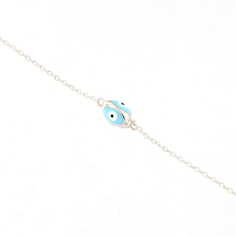 Γυναικείο Ασημένιο Βραχιόλι με Μάτι από Ασήμι 925.